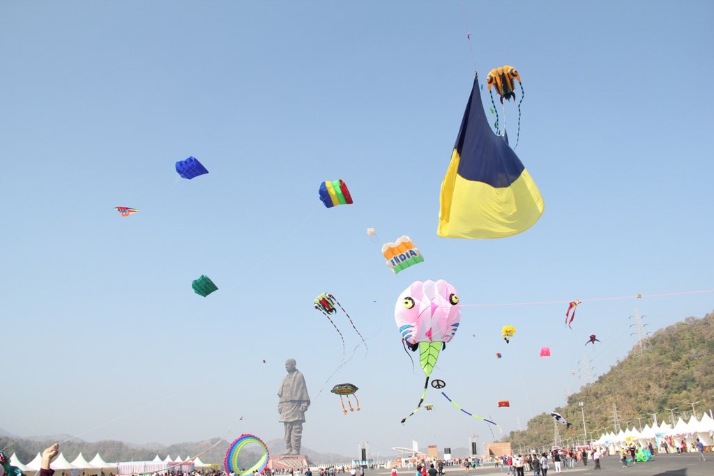 Vibrant and colourful Uttarayan celebrations at the ‘Statue of Unity.’ Have a look...