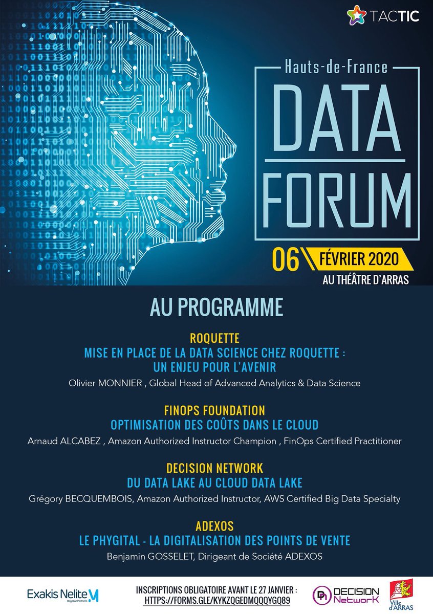Pie_Ferrari's tweet image. 📍#SaveTheDate
Le 6 février, nouvelle édition du #DataForum #Arras 
🚀 Le RDV des professionnels de la #Data et de l’#IA #HDFDataForum2020
