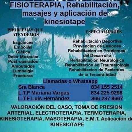 SLuis31's tweet photo. #Terapia #Fisica #rehabilitation  y #Masajes  además aplicación de #Kinesiotape a domicilio o en los nuestros aquí en #CdVictoria  8662378667 https://t.co/UwuE5FUzdt
