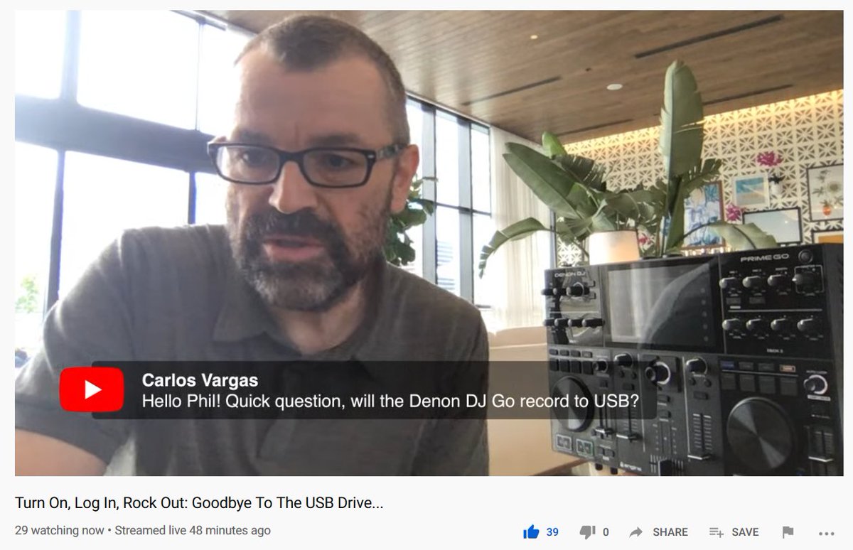 carlostk1's tweet photo. Watched the live stream of @DigitalDJTips with Phil Morse and he answered my question about the new Denon DJ Prime Go. Thanks Phil! #DigitalDJTips https://t.co/sQqC9SLoHG