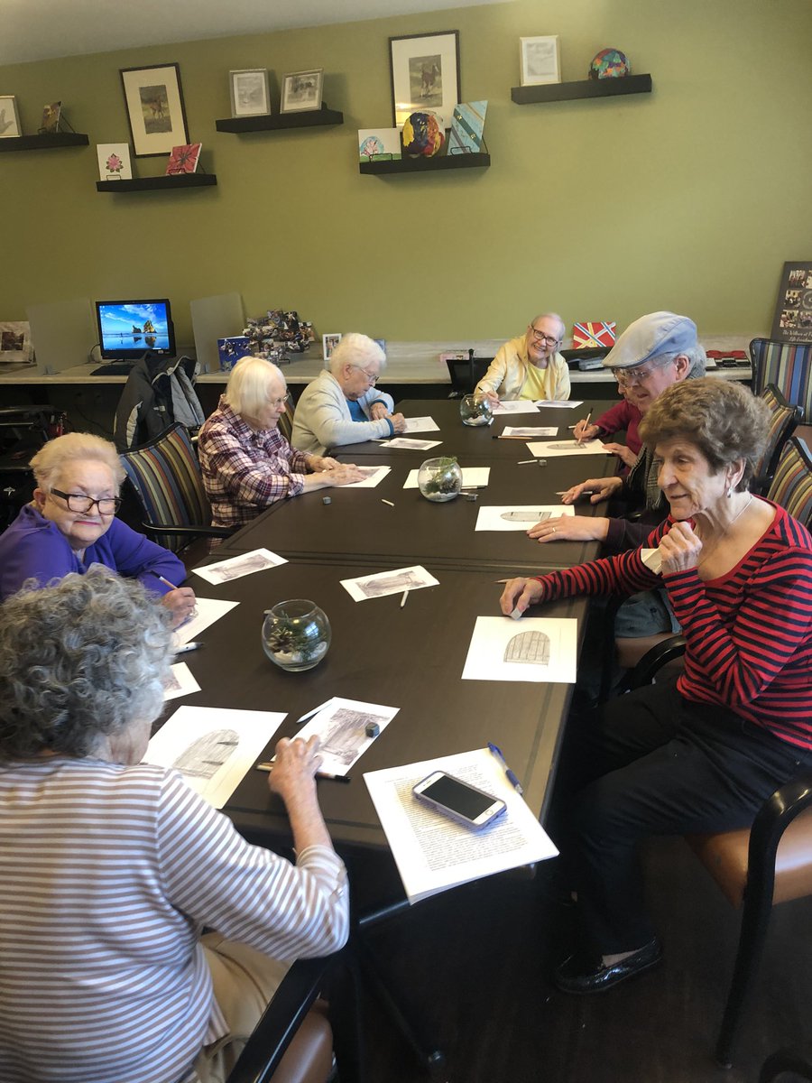 WillowsatFF's tweet photo. We love our monthly art class with Gary! #artisan #drawing101 @TrilogyLiving https://t.co/SkOAymDlA7