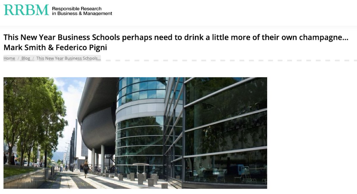 "This New Year #BusinessSchools perhaps need to drink a little more of their own champagne…" new #RRBM blogpost by <a href="/smithmj/">Mark SMITH</a> &amp; <a href="/fapigni/">Federico Pigni</a> from <a href="/Grenoble_EM/">Grenoble EM</a> 
rrbm.network/this-new-year-… #ResponsibleResearch <a href="/Impact/">TL Impact</a> #BusinessEducation