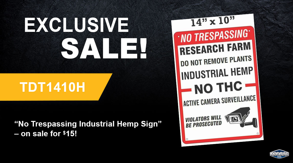 TopDogTool's tweet image. Exclusive to Top Dog Tool, our "No Trespassing Industrial Hemp #Signs" stays active with an image of a #surveillance camera clearly stating that #violators will be prosecuted. 🙅‍♂

⬇️Shop now by clicking the link below:⬇️
topdogtool.com/product/no-tre…