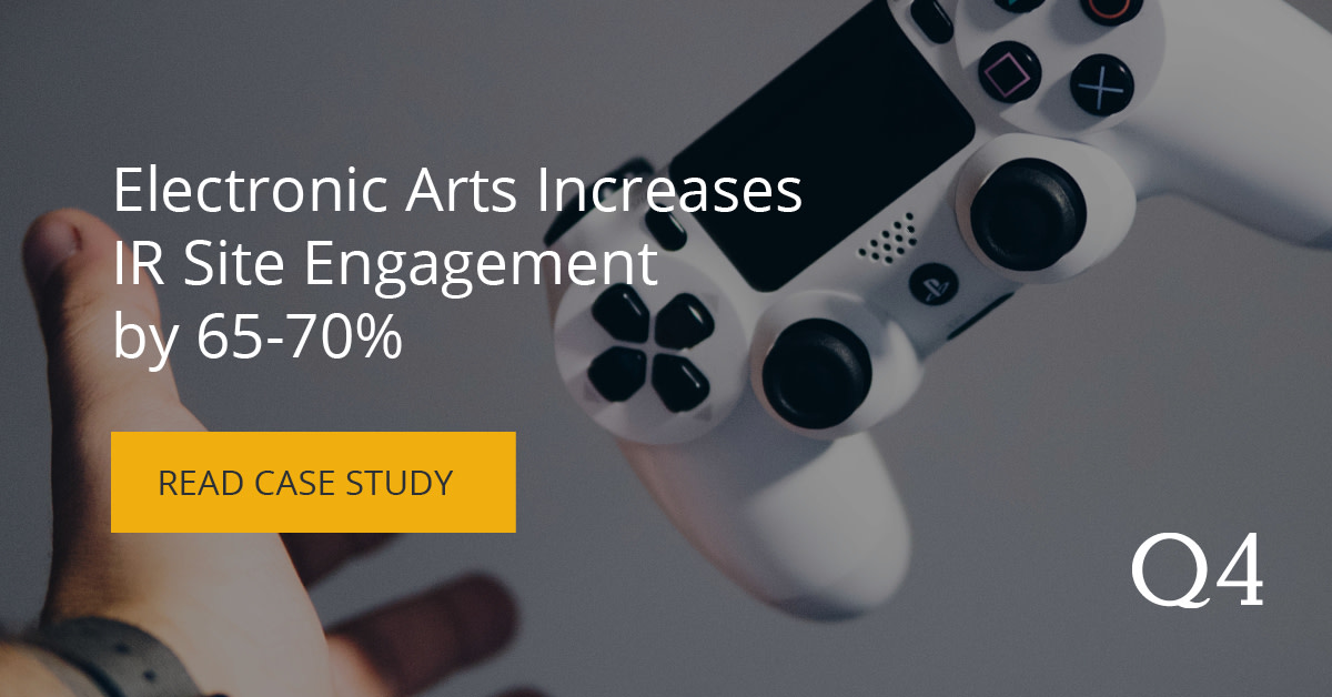 q4tweets's tweet photo. Download our case study to find out how @EA partnered with Q4 to increase #investorrelations site engagement by 65-70%. https://t.co/rec544PSC0 #IRchat #IRwebsite https://t.co/bFzgkf3XOl