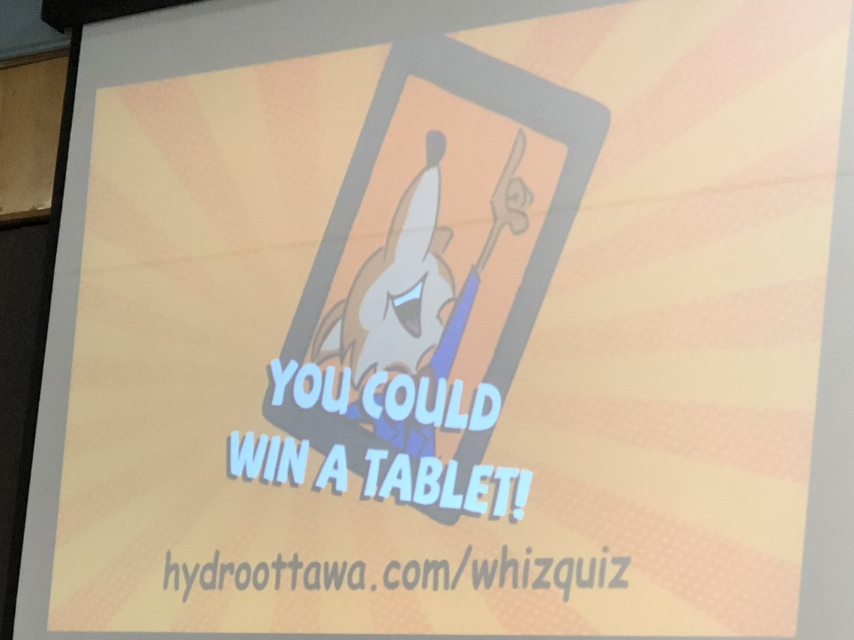 MrsCoxall's tweet photo. Students remember to take the “Smart as a Fox” 🦊 Whizquiz at home to be entered for a chance to win a tablet! Show what you learned today! #lukocsb @hydroottawa https://t.co/MTAzOafFxt
