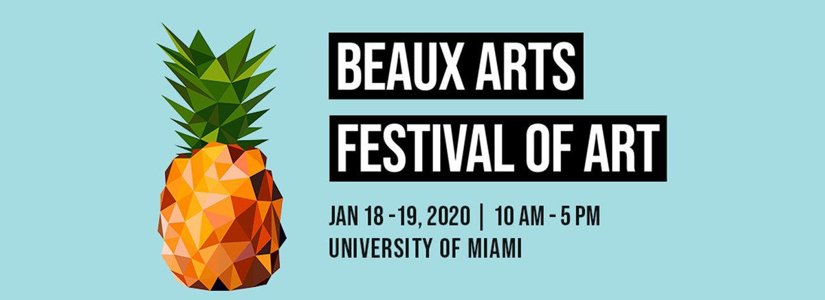 UMHumanities's tweet photo. The 69th annual Beaux Arts Festival of Art will bring more than 230 juried, fine art exhibitors to campus and the Lowe Art Museum on January 18 &amp; 19 from 10am-5pm. Admission to the Festival is free! https://t.co/z914ubCFxJ