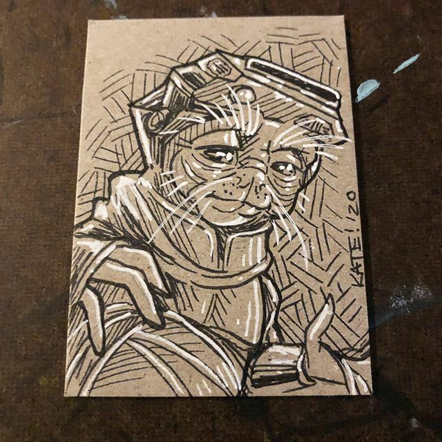 KeelHaulKate's tweet photo. Babu Frik. #keelhaulkate #katecarleton #illustration #fanart #babufrik #riseofskywalker #starwars #alien #sketch #ink #sketchcard #cfcc2020 https://t.co/mgaRSnj2Cd