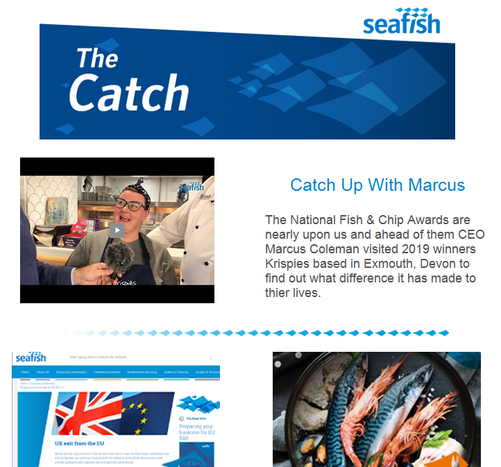 seafishuk's tweet photo. We sent our latest The Catch e-newsletter today. If you didn't receive a copy visit https://t.co/KgFtKguqfZ to sign up.
#fishnchipawards #brexit #seafood #northseacod #innovation https://t.co/VJnfLcJnKd