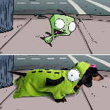 NickRewind's tweet photo. A dog dressed like Gir, dressed like a dog! #DressUpYourPetDay https://t.co/I3IF1aUbmf