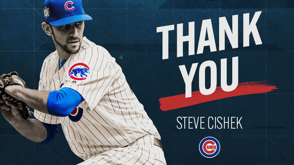 Cubs's tweet photo. Thank you to @srSHREK31 for your time with the Cubs.

Best wishes to the Cishek family moving forward! https://t.co/kTymMxnDuY
