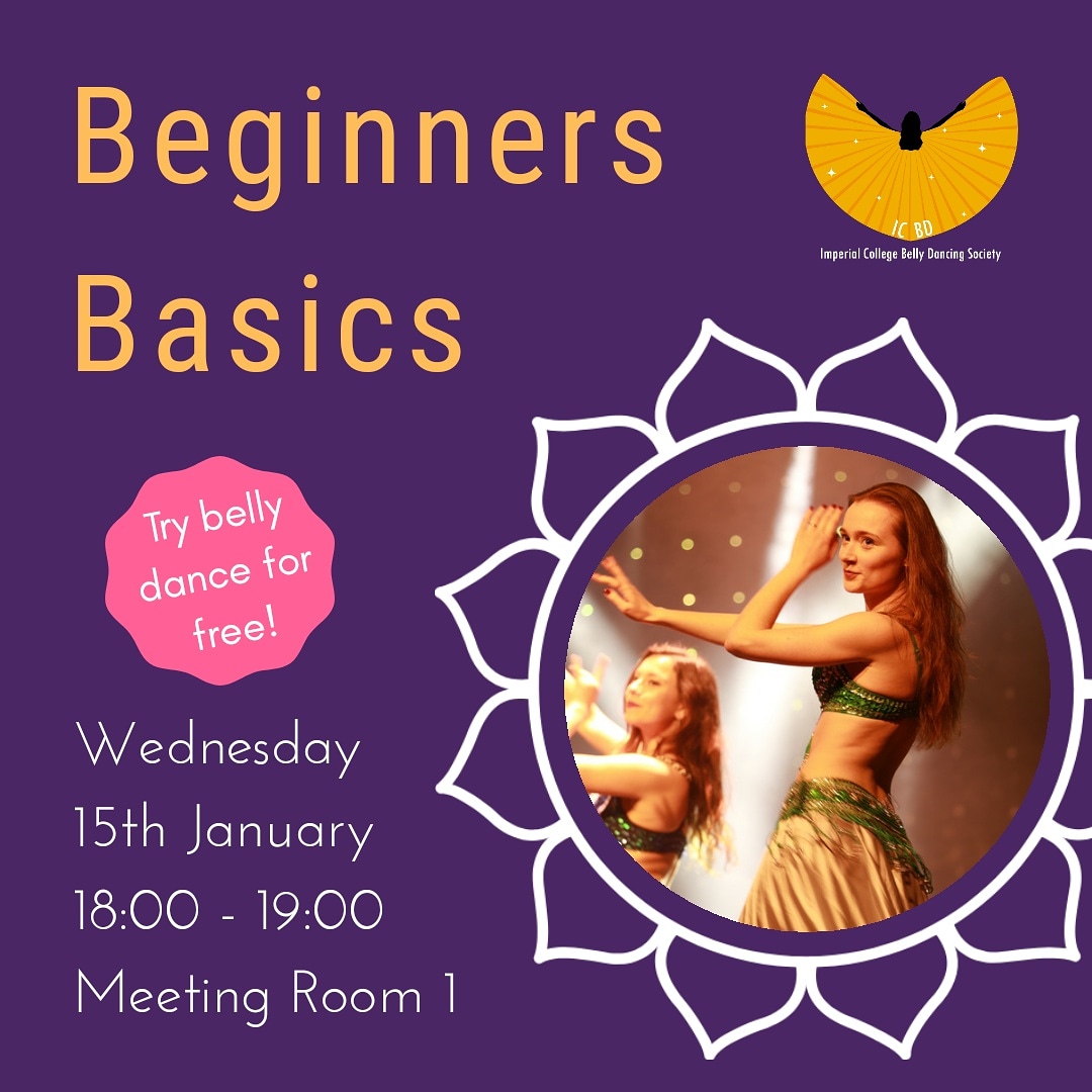 Tomorrow we've got a FREE workshop designed for complete beginners 💃

If you missed class last term, don't worry, it's never too late to join! In this workshop, Sarah will be going through the fundamental moves of #bellydancing, so you can try it out and see if you enjoy it! ✨