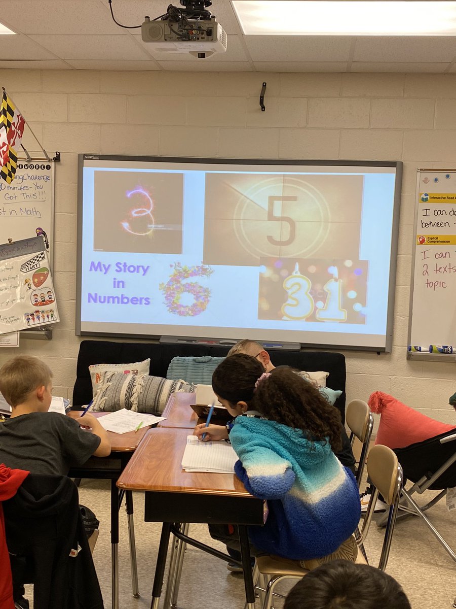 Lewill88UMD's tweet photo. Using my #rockstarteacher toolkit to continue building relationships during morning meeting today! Sharing our stories using numbers!#relationshipsmatter @HelenMateosky @AACPS_PGD @SevernESAACPS https://t.co/cTfd22ARq2