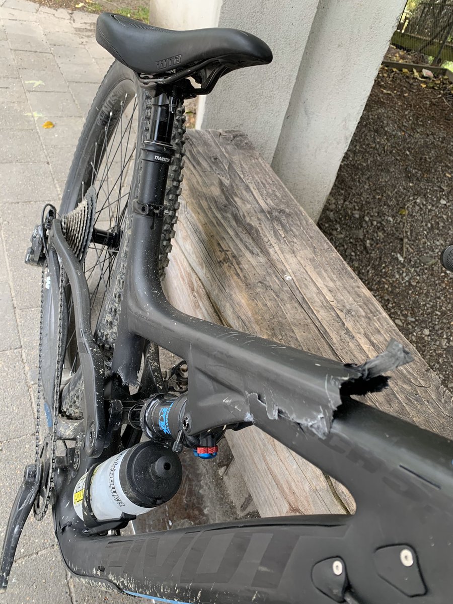 ChrisNewell677's tweet photo. @Pivot_CyclesUSA it seems as though you treat your customers as poorly as you construct your carbon frames.  @HarleyNewcomb took his brand new Mach 5.5 all the way to New Zealand, only to have his frame ABSOLUTELY SHATTER when he slightly overshot a small tabletop jump. https://t.co/w2emTrJveV
