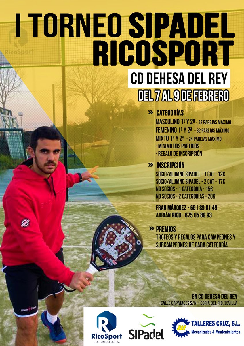 ¡Ya está aquí! Primera cita con <a href="/RicosportD/">Ricosport Gestión Deportiva</a> del 7 al 9 de febrero. Categorías masculinas, femeninas y mixtas ¡Te esperamos!
