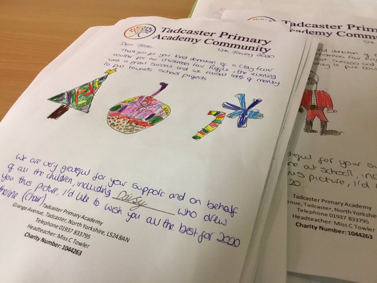 TadPrimaryAcad's tweet photo. Huge thanks from TPAC and our school community to those people who donated fantastic prizes for our Christmas raffle. We couldn’t have raised the money we did without your generosity. Letters are on their way!#givingtothecommunity #lettersandpicturesfromthepupils #tpacareamazing https://t.co/YsBC0AuRfU