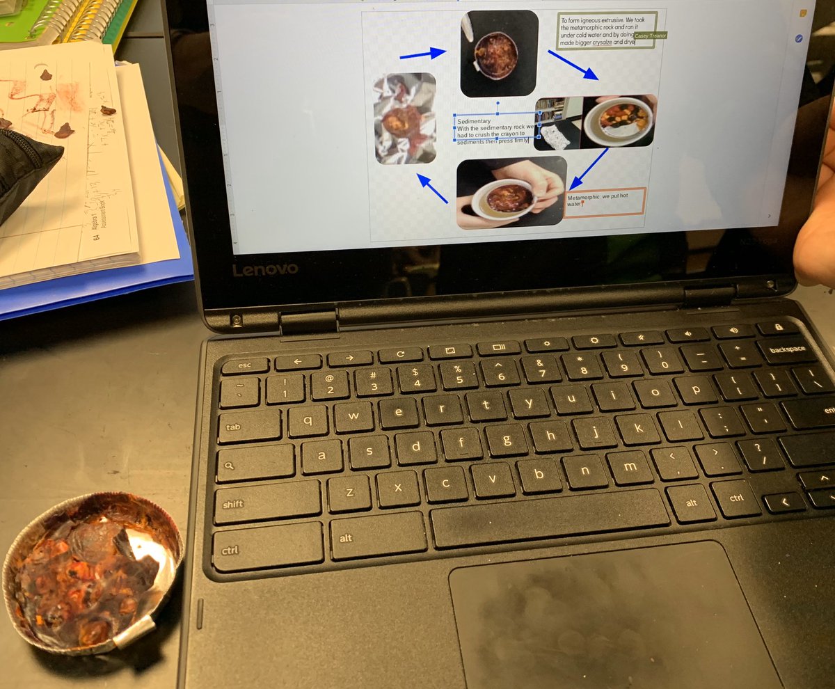 andermm1's tweet image. 8th gr ss did amazing in their sci performance summative today-devising a procedure with given materials to model the rock cycle. Their thinking went into @Seesaw entry in their chosen format. They loved their pretty igneous rocks! #sd113a #sd113allin #oqms #ngss #STEAM