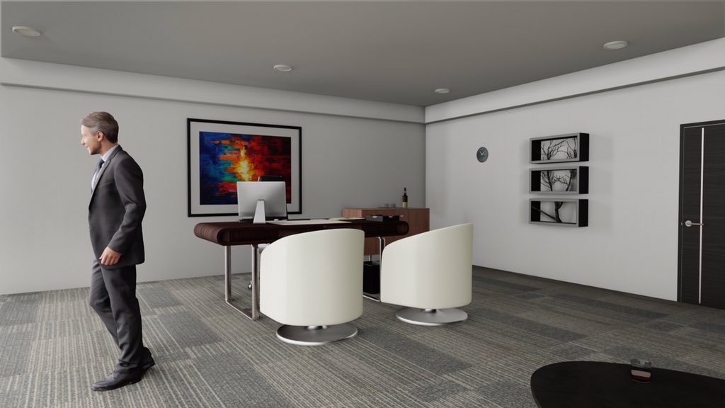 Trying out some office interior rendering. Modeled and rendered using Eevee. #3d #3dmodeling #b3d #blender #blender3d #blendereevee #eevee #archviz #gpurendering #realtimerendering #blendswap #cgi #office