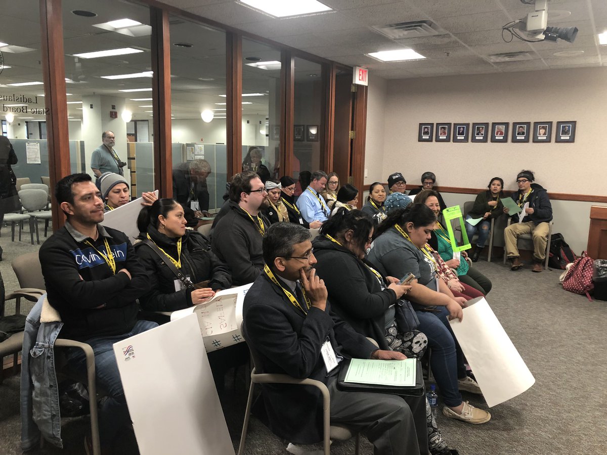 ProgressMich's tweet photo. Today we’re at the Department of Education (@mieducation) hearing for the Drive SAFE bill resolution. If passed and taken to vote, the bill would reinstate drivers licenses to undocumented immigrants who were stripped of their licenses in 2008. #DL4A https://t.co/eJ8R2KmX7a