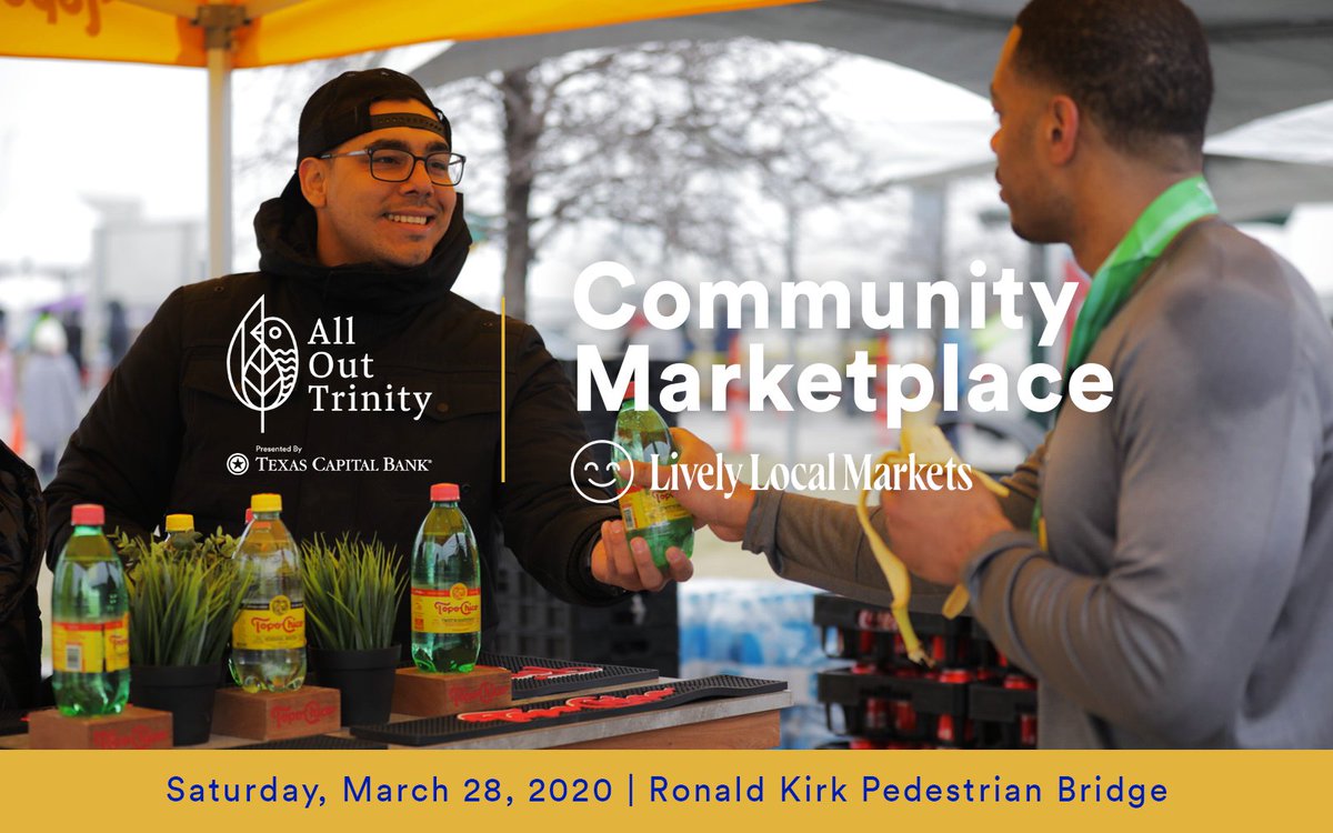 allouttrinity's tweet photo. Introducing the Community Marketplace! Enjoy a full day of fun at #AllOutTrinity on March 28th. Learn more: https://t.co/4Ha4Bv8EdG

This year, All Out Trinity's Community Marketplace is presented in partnership with Trinity Park Conservancy and Lively Local Markets. https://t.co/Gc4h4S4ORL