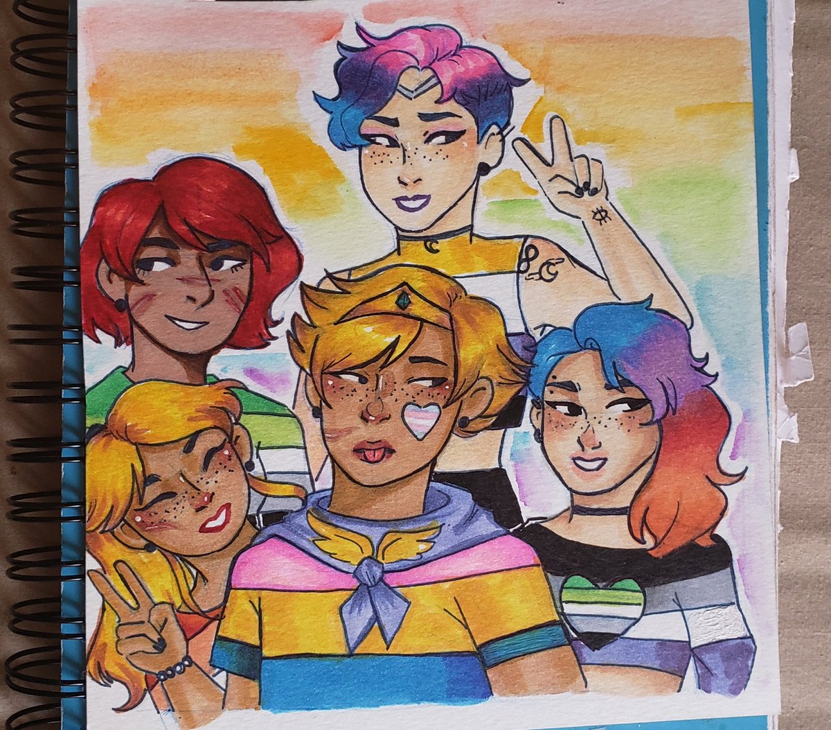 cosmic97_'s tweet photo. I heard it's #PortfolioDay and decided to join in!
hello! I'm cosmic 🌠 I'm a twenty year old artist based in the USA. I love pink and my art style differs depending on the media. 
↬♡✧  I'm open to commissions and you can find me on insta @ pastelyugyeom 💙🌠 https://t.co/T2qUfvHv6l