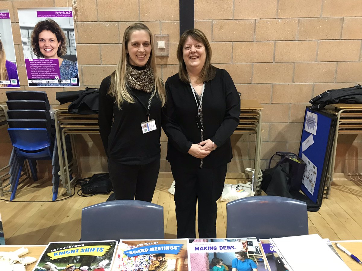 Our Early Learning and Chidcare team @LossieHigh for tonight’s careers event. Come and see Kara and Wendy to discuss career and course options.