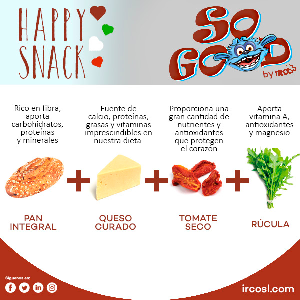 ircosl's tweet photo. Pocas cosas combinan tan bien como el queso curado, el tomate seco y la rúcula. Lo metes todo en un buen pan integral y tienes un delicioso bocado para matar el gusanillo que acecha entre horas. ¡Esto sí es un verdadero y sano #HappySnack!
#SoGood #irco https://t.co/UzO8i1XFsB