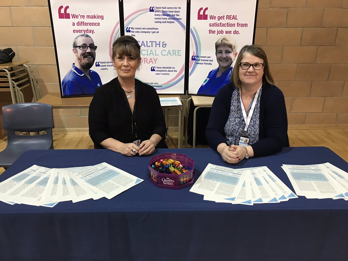 Lorna and Jess are @LossieHigh this evening to discuss career options with Health and Social Care Moray. Come and speak to them about future course and career options.