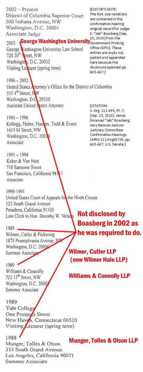"Boasberg hid significant relationships in 2002, then disclosed them in 2010"