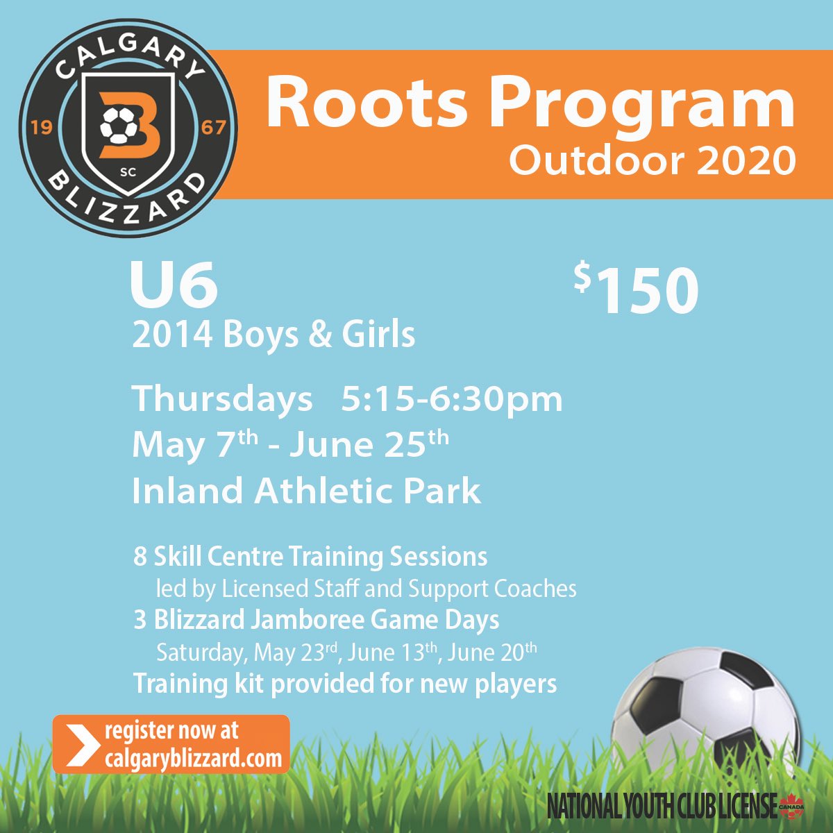 BlizzardSoccer_'s tweet photo. ⚽️ Outdoor 2020 U4-U8 ROOTS Program registration is now OPEN! ⚽️To register: https://t.co/l16RCIrUEQ https://t.co/Jcqa5tQfwO