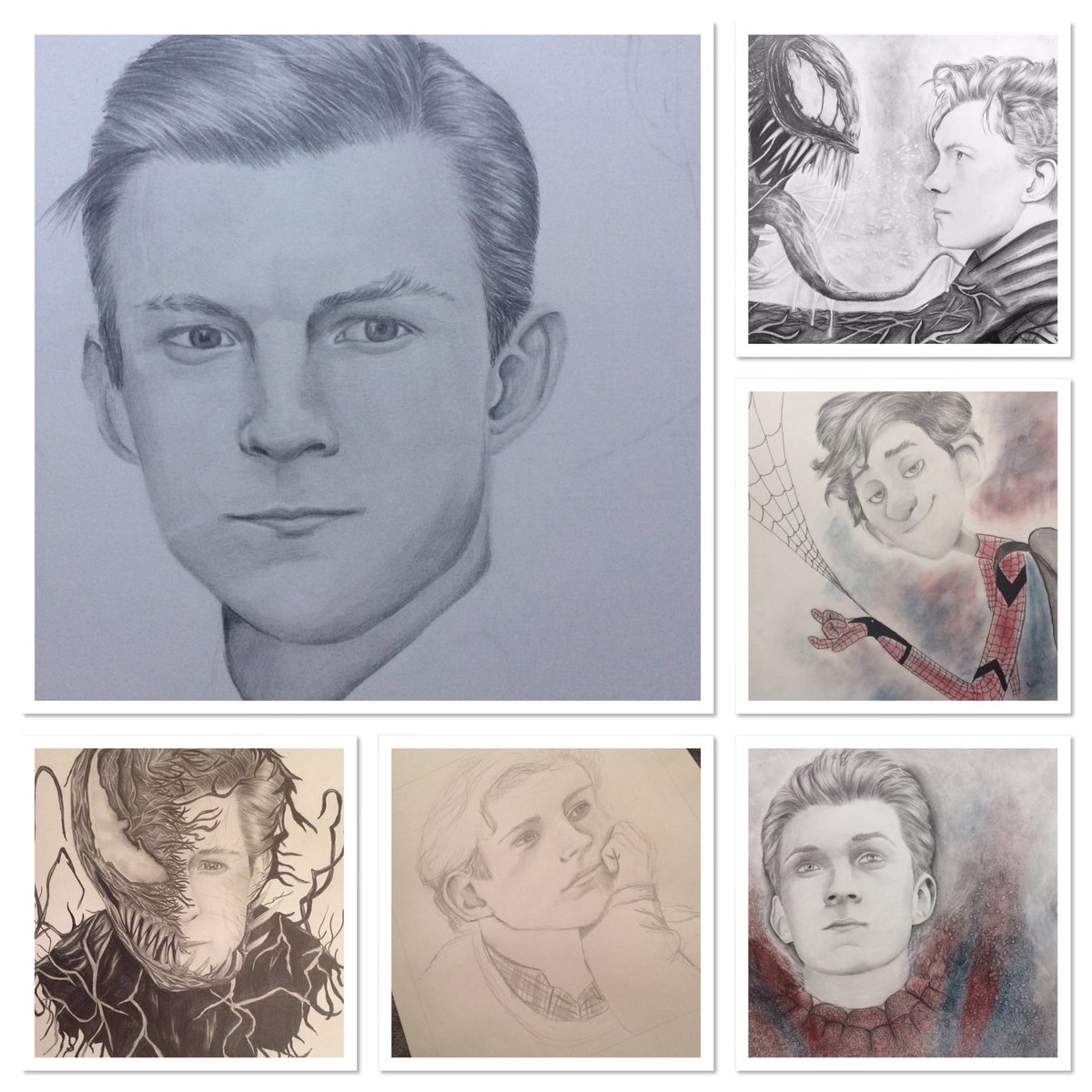 the_arty_geek's tweet photo. Saw #CongratulationsPeter is trending and I have no clue who it is or why weβre saying congratulations but hereβs all my drawings of #Peterparker - congrats on staying in the mcu I guess π€·ββοΈπ₯³ @TomHolland1996 #congratulationspeter #TuesdayThoughts #art https://t.co/D0xQkhhFyW