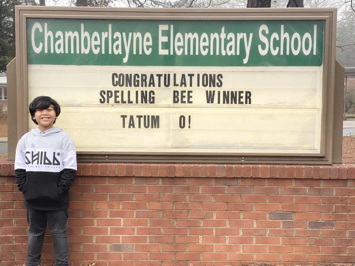 Chamberlayne Elementary School. Henrico, VA (@chamberlaynees) on Twitter photo Congratulations to Tatum, a 3rd grader who will represent <a href="/ChamberlayneES/">Chamberlayne Elementary School. Henrico, VA</a> tonight in the HCPS Spelling Bee! #bobcatsonblast Congratulations to Tatum, a 3rd grader who will represent <a href="/ChamberlayneES/">Chamberlayne Elementary School. Henrico, VA</a> tonight in the HCPS Spelling Bee! #bobcatsonblast
