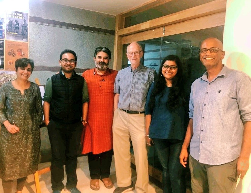 SiddhrthKnkaria's tweet photo. On the occasion of the #NCBSAnnualTalks2020 we got an opportunity to accompany #MichaelRosbash & #GagandeepKang for a short late-night tour of the @Archives_NCBS, led by our own #VenkatSrinivasan, and fuelled with some fascinating conversations about the #history of #biology! 1/3 https://t.co/6wTuHCAjFS