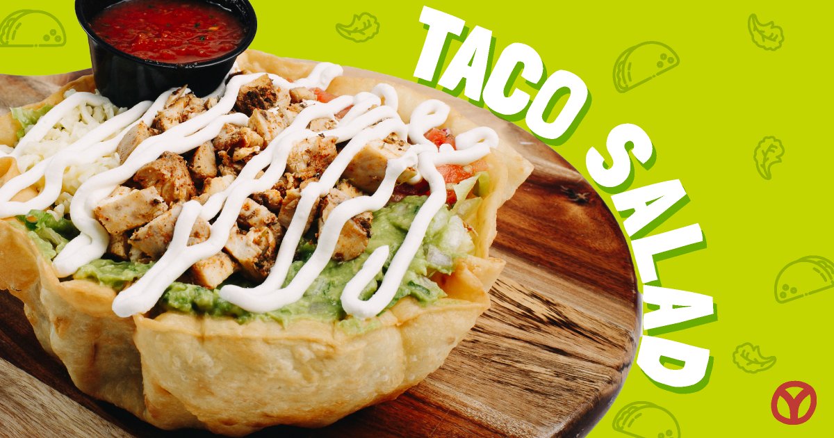 Wow. Still committed, huh? 🥗

You know a way to celebrate a #TacoTuesday while still eating a salad? Taco Salad. We have one. Make it your own with one of our 12 protein choices and our signature hot sauces.