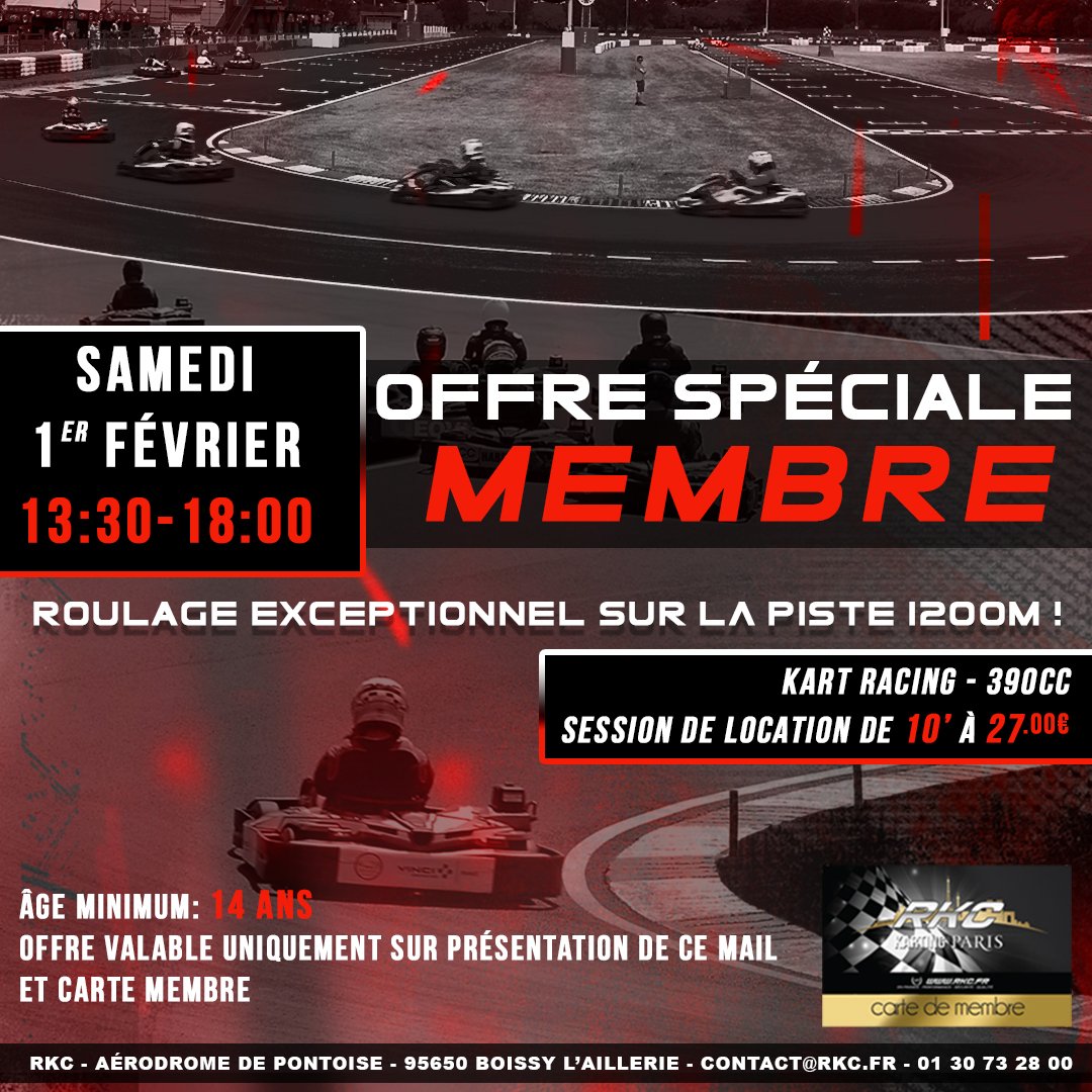 Si vous n'avez pas encore eu l'occasion de le faire ou si vous voulez réitérer l'expérience, le RKC vous propose de venir rouler sur la piste 1200m ! 🧨

Rendez-vous le samedi 1 février entre 13h30 et 18h !

Billetterie uniquement sur place