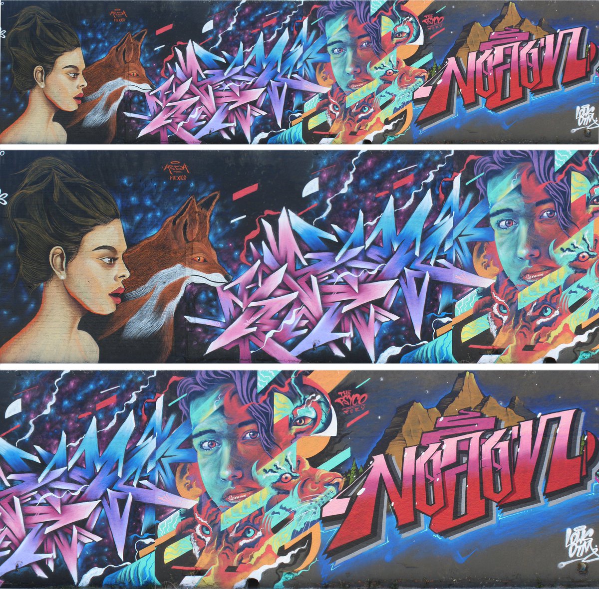 Hech_Uno's tweet photo. Para el proyecto de @MeetingOfStyles Brasil🇧🇷 Muro Final Colaboración de: @Hech_Uno México 🇲🇽 , #@enestress Brasil 🇧🇷 @the_psyco01 Perú 🇵🇪, #Nojon Brasil 🇧🇷. #Mos #MetingOfStyles #MosInt #wall #graffiti #graffity #grafiti #graff #graf #graffittiart #gaffart #graffitiworld #street https://t.co/j2hOgig1M2