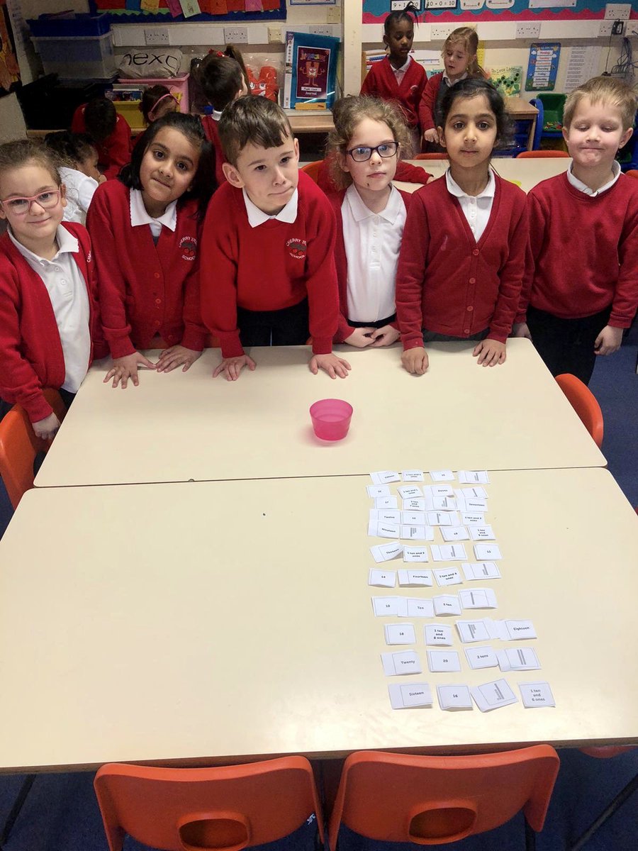 MrsChauhanCTS's tweet photo. Matching representations
Today Maple class were challenged with working in groups to match cards about the same number. These included the number in digits, number word, tens and ones as a picture and in words. Great perseverance! @CTS1_Watford @headcherrytree1 #CTMaths https://t.co/2sw4lu3VF3