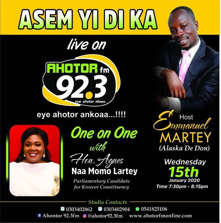 naamomolartey's tweet photo. Join me on Ahotor 92.3 FM's evening program dubbed ASEM YI DI KA on Wednesday 15th January 2020 at 7:30pm
#TogetherWeWin2020 https://t.co/rgUeEJ0Fu5