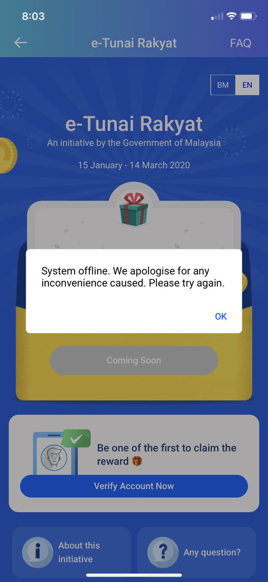 No need countdown la liddis. Habis countdown je terus sistem offline. Whatttt? I tot u are better than this man #ewallet #touchngo