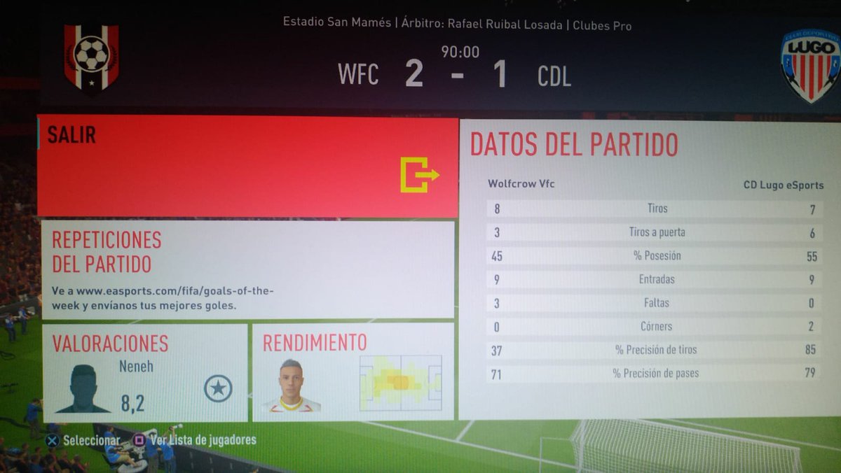 Victoria en <a href="/VFOspain/">VFO España</a> 🆚 @CDLugoeSports 
✅2-1
(1)⚽ <a href="/NenehNe2h/">Neneh</a> 
(1)⚽ <a href="/Al888Sergio/">SergioAl888</a> 
(1)👟 <a href="/Al888Sergio/">SergioAl888</a> 
(1)👟 @RagnarAlCapone 
⭐ <a href="/NenehNe2h/">Neneh</a>