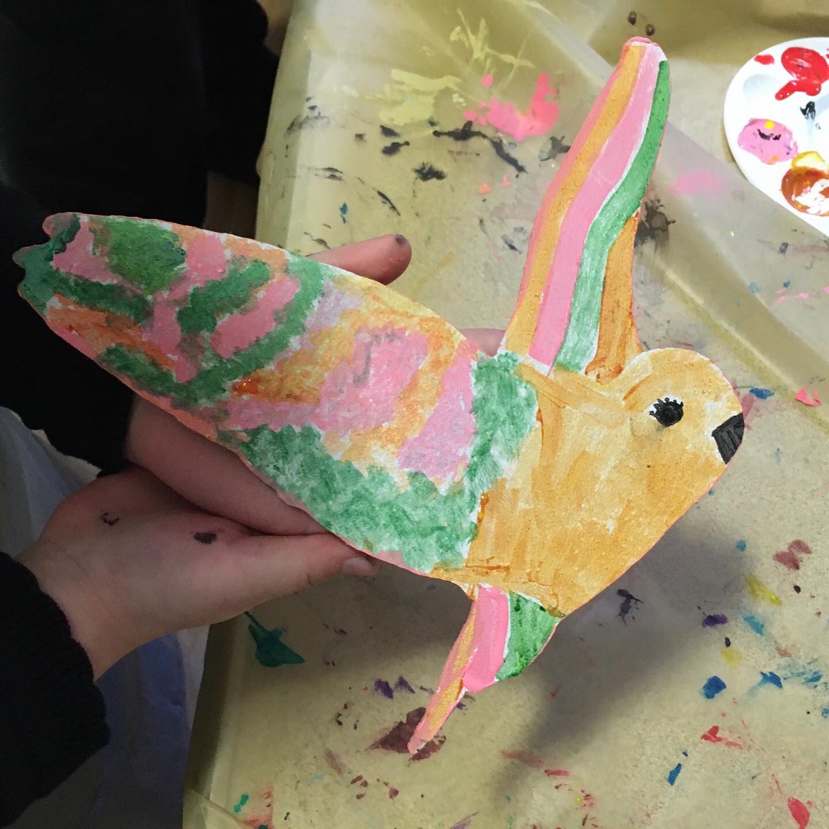 root2wing's tweet photo. Some great conversations were had while people were painting. Topics included feelings, school, birds of prey, hobbies, family, life goals... 
#painting #artandwellbeing #community #art #artinschools #conversation #birds https://t.co/3jSNaZBdJf