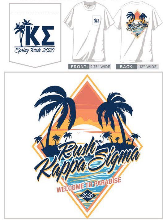 Kappa Sigma IUP on Twitter: "Introducing our new and improved rush shirt!  Venmo JustinCress26 $20 with your shirt size to order yours!  #WelcometoParadise #TaKΣover https://t.co/0YW8tV3bfG" / Twitter