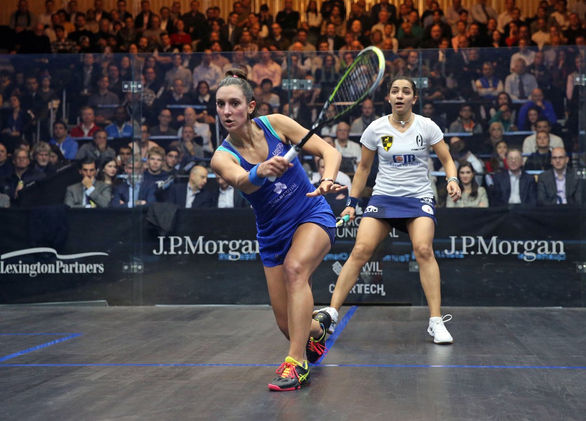 ToCSquash's tweet photo. 🚨Result of the tournament so far as #ToC17 champion @CamilleSerme takes down world No. 1 @RaneemElWelily for the first time since 2017 and becomes the first #ToC20 semifinalist

#ToC20 WQF: [5] Camille Serme 🇫🇷 3-2 [1] Raneem El Welily 🇪🇬 13-15, 11-4, 7-11, 11-5, 11-6 (59m) https://t.co/72Bk2sqBfA