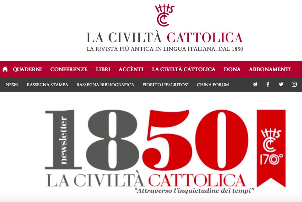 FabioBolzetta's tweet photo. Ha compiuto #170anni ma comunica sui social creando ponti.
@CivCatt sulla rubrica #UnSitoAllaSettimana de @oss_romano diretto da @monda66 oggi in edicola.
👉🏻👉🏻https://t.co/iDk0sYMvZC
#OsservatoreRomano @antoniospadaro #CiviltaCattolica #Osservatore #Buongiorno https://t.co/qMK80X8Tqk