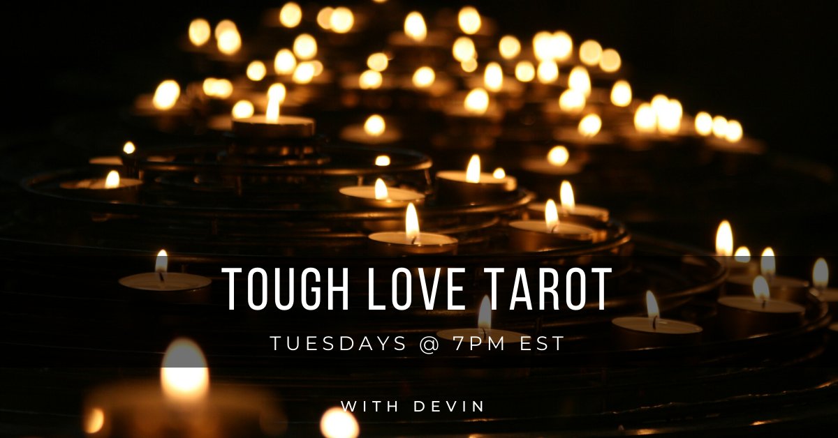 Going on RIGHT NOW, guys! Join me for Tough Love #Tarot on 3 of Cups Divine Arts. I'll be doing FREE 2-Card Shadow Readings for anyone who shares the broadcast on Facebook! bit.ly/2FOXmsf