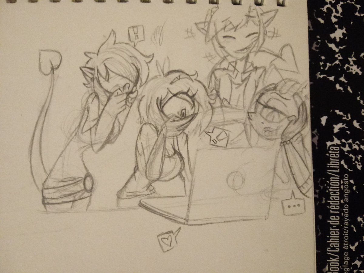 Mooshi_Muffin's tweet photo. I wonder what Uno and her friends stumbled upon? #sketch #doodle #originalcharacter #oc #originalcontent #ProjectSugar #UnoEyisha #unofriends #monster #monstergirl #monstercat #monsterimp #impgirl #impboy #demon #demongirl #cyclops #cyclopsgirl #anthro #anthrocat #furry https://t.co/7g0RkXp8Lk
