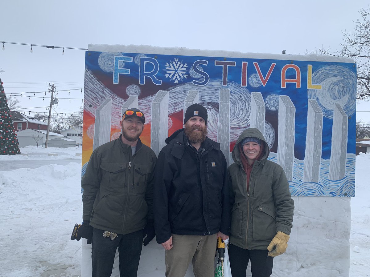 westfargoparks's tweet photo. Who's ready for @Frostival? We are!! Come see the Snow Cube Art this week and check out all our events at https://t.co/L8oS5lr7jE. Thanks to our amazing Maintenance crew for their hard work on this! #wfparks #frostival2020 #snowcube #art https://t.co/yN91QcbHbG
