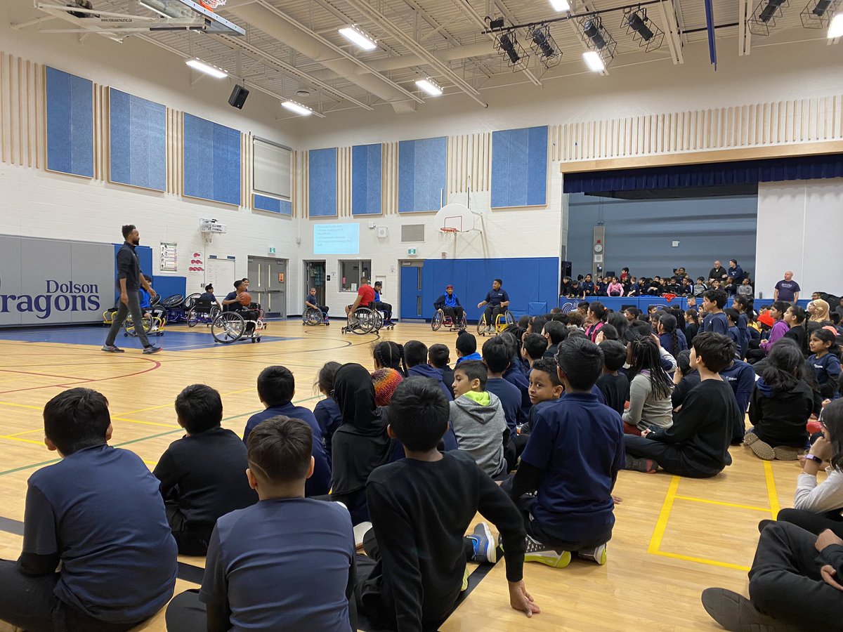 rebeccaurion's tweet photo. Students @DolsonPS learned about the sport of wheelchair basketball this afternoon. https://t.co/VsjRu7Y3dA
