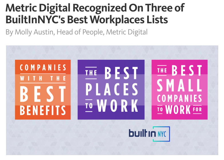 kayvonbina's tweet image. Metric Digital named to @BuiltInNewYork Best Companies to Work For 2020 list. And we're hiring! metricdigital.com/careers/lifest… #BestPlacesToWork #BuiltInNYC
