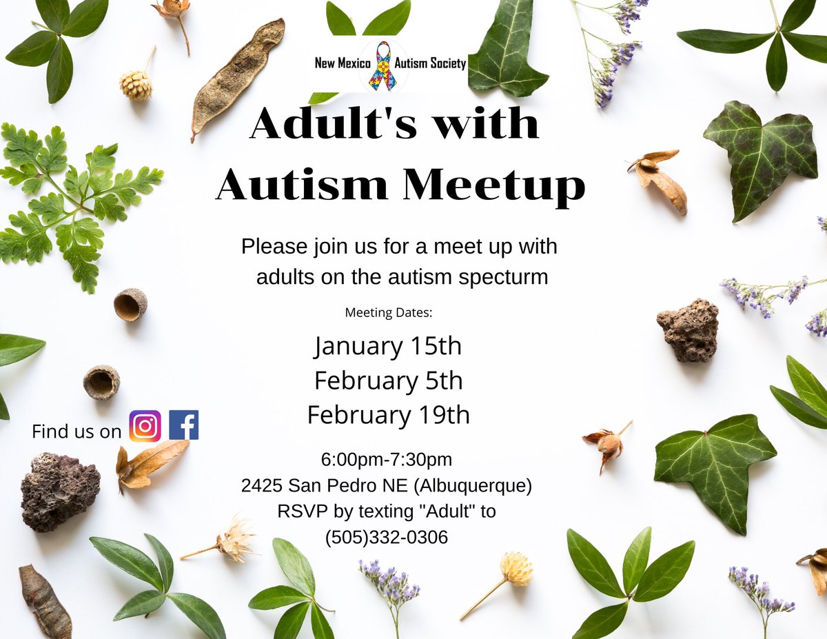 Join us Wednesday for our adults with autism meet up!