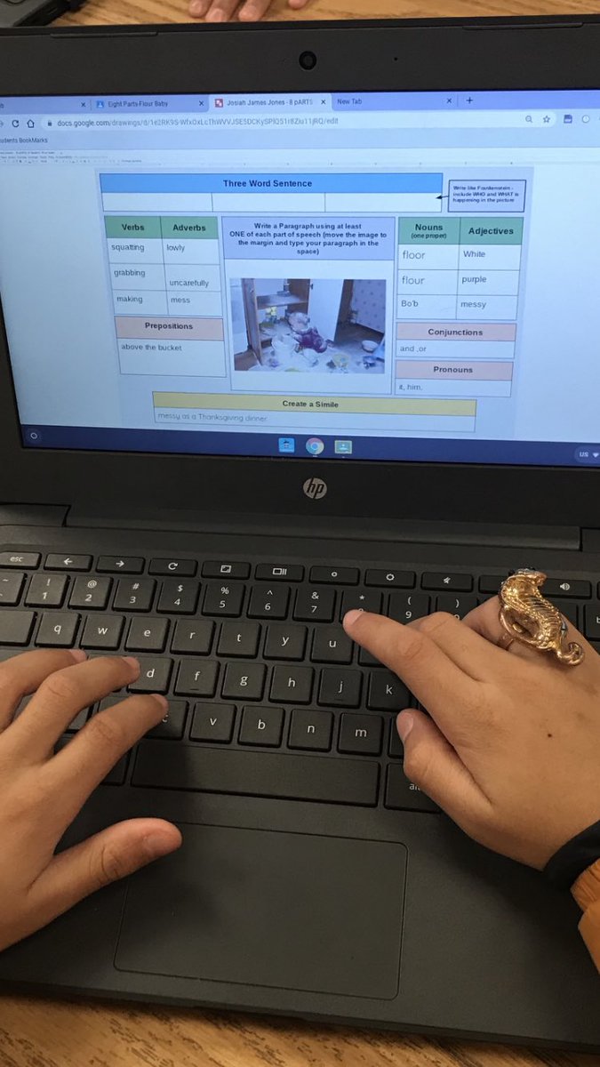craig_pamela's tweet photo. @eduprotocols Day 2 of 8Parts and loving this kid’s dynamite ring! Snazzin’ up the eduprotocols in #4thGraderocks! @merit19 #CLStech20 #CLSPowerUp https://t.co/l6i8XzMwyR